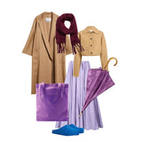 2 of 2:tusk-9940-pebblegrain-leather-tote-bag-purple-outfit-01 - PURPLE