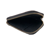5 of 9:Black wallet with gold zipper on a white background