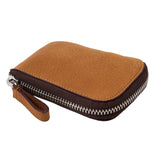 6 of 9:Brown zippered wallet on a white background