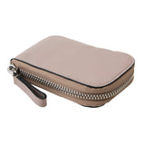 1 of 7:Beige zippered pouch on a white background