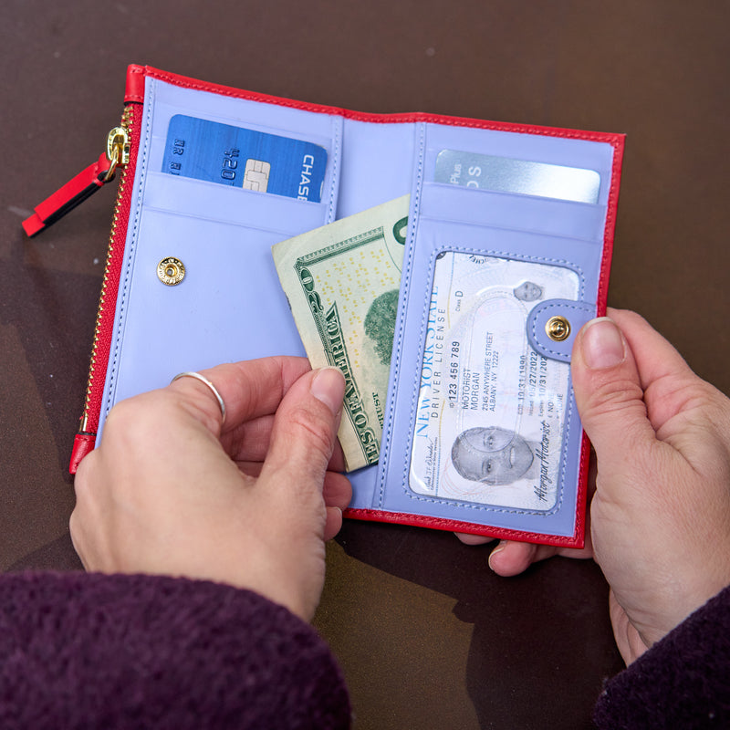 LUIGI SLIM CARD CASE W/ZIP COIN POCKET