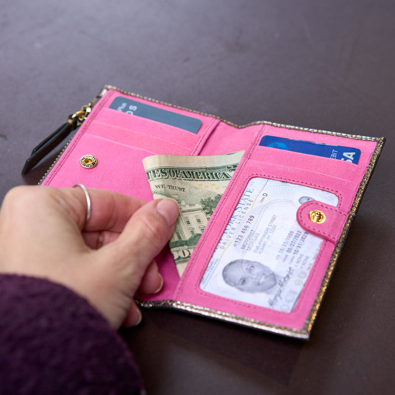 JEN SLIM CARD CASE W/ZIP COIN POCKET