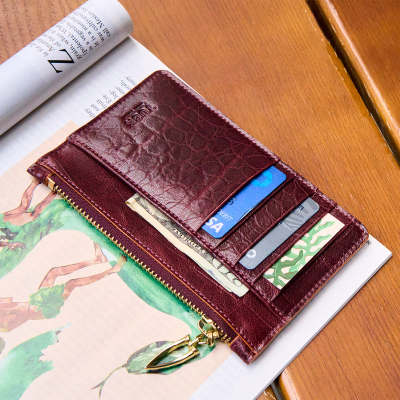 MATERA LARGE TOP ZIP CARD CASE