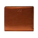 1 of 9:A copper textured leather bifold wallet with a debossed TDK logo on the front, shown against a plain white background.