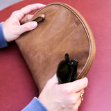 6 of 11:JEN LARGE CLAM SHAPE COSMETIC CASE