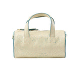 11 of 16:White handbag with blue accents on a white background