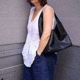 9 of 15:LUIGI DEEDEE SLOUCHY LEATHER HOBO