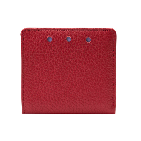 Red leather wallet on a white background