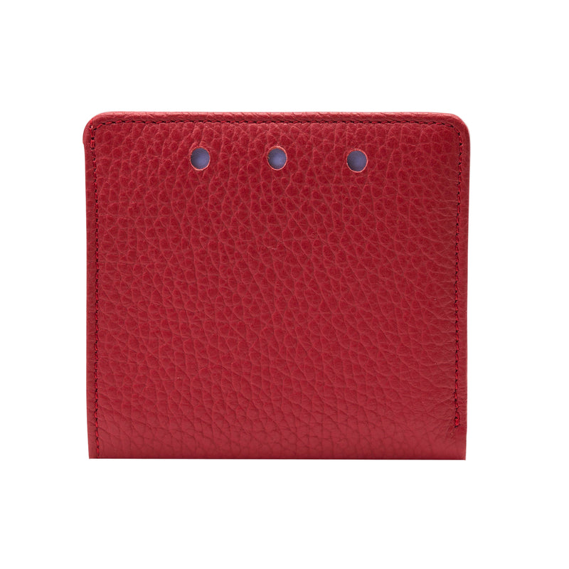 Red leather wallet on a white background