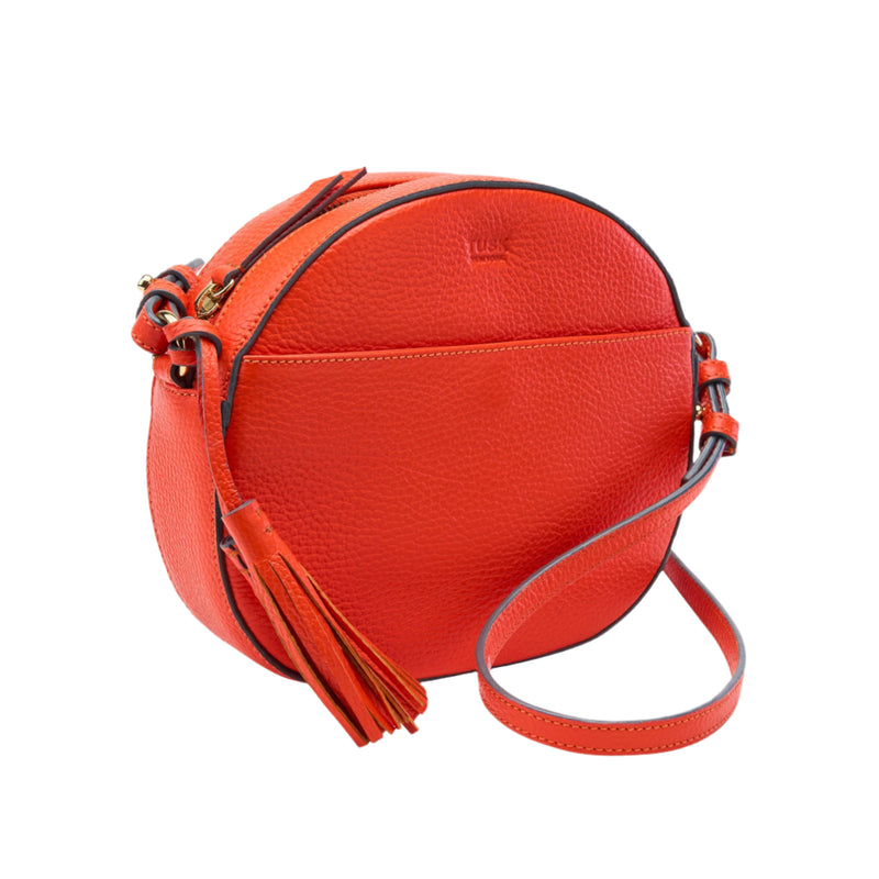 tusk-9900-round-pebble-grain-leather-cross-body-bag-orange-side - ORANGE