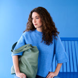2 of 3:tusk-9940-pebblegrain-leather-tote-bag-sage-model-01 - SAGE