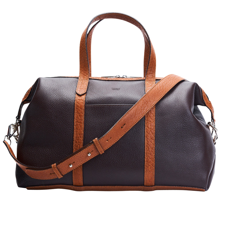 tusk-9920-pebblegrain-leather-everyday-duffel-chocolate-front